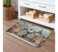 Winter Cottage Tappetino da bagno ad asciugatura rapida, tappetino da doccia assorbente, antiscivolo, in flanella, lavabile, per bagno, WC, decorativo, 40,6 x 61 cm