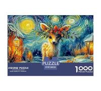 Winter DeerJigsaw Puzzles for Adults Featuring 1000 Advanced And Challenging Educational Games - These Serve As The Quintessential Gift Jigsaw Puzzles for Adults And Kids Age 12 Years Up 38x26cm/1000