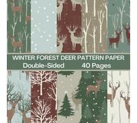 Winter Forest Deer Scrapbook Paper 40 Pages 20 Sheets: Double Sided Pattern Paper for Scrapbooking, Card Making, Origami, DIY and More