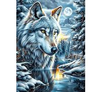 Winter Forest Wolf Puzzle 300 Pezzi Van Gogh Per Amanti Dell'arte Wild Animal Flowers Cartone Rigido Anti Riflesso Notte Stellata Per Decorazione Soggiorno Qualità Museale Top Vendita 300 PCS