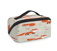 Winter Fox carino viaggio borse trucco per donne uomini ragazze ragazzi volpe cartone animato lavaggio sacchetto portatile articoli da toeletta cosmetici organizzatore doccia borsa