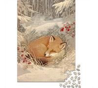 Winter Fox Illustration-3 Puzzle Impossibili 1000Pcs Decorazione Per La Casa. Rilassamento E Intelligence Per Adulti E Ragazzi Da 14 Anni 70x50cm/1000pcs