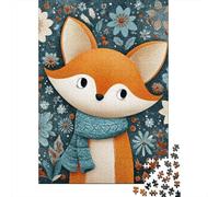 Winter Fox Scarf Illustration Jigsaw Puzzle Impossibili 1000 Pezzi Decorazione Per La Casa. Rilassamento E Intelligence Per Adulti E Ragazzi Da 14 Anni 70x50cm/1000pcs