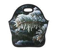 Winter Frost on Abete Albero Borsa per il pranzo per donne e uomini riutilizzabile Lunch Tote Bag Isolato Lunch Box Grande Capacità Lunchbox Cooler Contenitore per il pranzo per il lavoro Ufficio