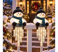 Winter Glow Snowman Icicle Light Decor, Christmas Outdoor Decorations (2PCS)
