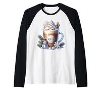 Winter Hot Cocoa Xmas Mug for Women Who Loves Coffee Latte Maglia con Maniche Raglan