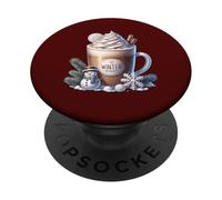 Winter Hot Cocoa Xmas Mug For Women Who Loves Coffee Latte PopSockets PopGrip Adesivo