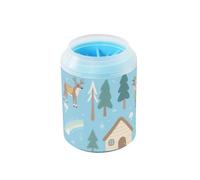 Winter Hut - Tazza riutilizzabile per la pulizia delle zampe di renna, con spazzola in silicone morbido, per cani di piccola e media taglia