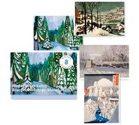 Winter in der Kunst - Acht Kunst-Klappkarten: Bruegel, Hiroshige, Monet, Munch