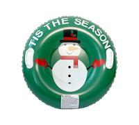 Winter Inflatable Sled - Snow Tubes for Outdoor Play | PVC with 80x80x25cm Build, Snowman Penguin Blue Red Styles, Secure Handles for Kids Adults, Sledding Skating Parks Gardens Beach