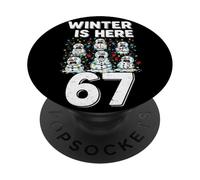 Winter Is Here 67 Pupazzi di neve che si sciolgono divertenti Natale PopSockets PopGrip Adesivo