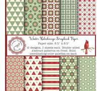Winter Kaleidoscope Scrapbook Paper: Decorative Craft Pad, Pretty Red and Green Patterns, Christmas Ephemera, Double Sided for Papercrafts (Junk ... Cardmaking, Bookmaking, Gift Decorating)