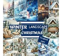 WINTER LANDSCAPE CHRISTMAS SCRAPBOOK PAPER: This is a double sided craft paper, used in DIY junk journals,EPHEMERA,ORIGAMI,DECOUPAGE, MIXED MEDIA ART, Collage
