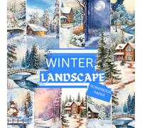 WINTER LANDSCAPE SCRAPBOOK PAPER: This is used in DIY junk journals,DECOUPAGE, EPHEMERA,