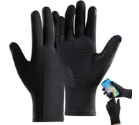Winter Liner Gloves Men - Anti-Slip Windproof Touchscreen Warm | Thermal Fleece Running Long-Tail Cycling Driving Cold Weather Sports Inner Glove Elastic Cuff M