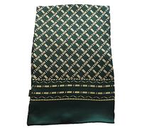 Winter Love 100% seta uomo sciarpa fazzoletto doppio strato affari casual liscio, Quadrato verde., L'62