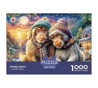 Winter MonkeysBreathtaking Jigsaw Puzzles for Adults A 1000-Piece (Advanced) Assortment of Impossible, Hard, And Difficult Challenging Puzzle Educational Games for Women And Men - A Thrilling Endeavo