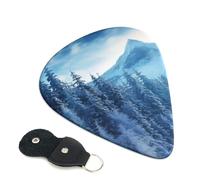 Winter Mountain - Confezione da 6 plettri per chitarra con supporto, plettri per chitarra personalizzati, antiscivolo, portatili, ukulele, basso, 0,71 mm, per amanti della chitarra acustica, regali