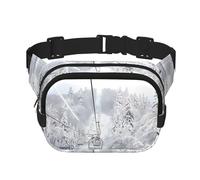 Winter Old Cable Ski Lift unisex regolabile in vita quadrata doppio strato marsupio per attività all'aperto viaggi corsa escursionismo, Nero , Taglia unica
