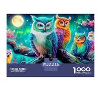 Winter Owls Set Puzzle in Cartone Robusto Da 1000 Pezzi, Magical Forest, Gioco Di Società Divertente E Stimolante, Relax Mentale, Intrattenimento Collettivo 38x26cm/1000pcs