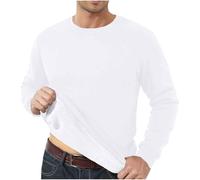Winter Padded and Thickened Thermal Underwear Men's Large Size Can Be Worn Outside The Top of The Large Size Foreign Trade Solid Color T Shirt Bottoming Shirt Pionier Sweatshirt, bianco, 5XL