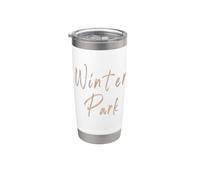 Winter Park Colorado Design vintage elegante Bicchiere termico in acciaio inox doppia parete