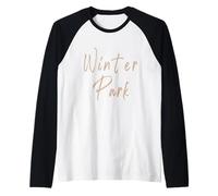 Winter Park Colorado Design Vintage Elegante Maglia con Maniche Raglan