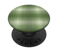 Winter Plaid - Moss Green Printed Flannel Pattern PopSockets PopGrip Adesivo
