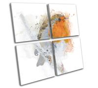 Winter Robin Paint Christmas Animals MULTI TELA parete arte foto stampa