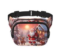 Winter Santa Claus - Marsupio quadrato a doppio strato con cinghia regolabile per attività all'aperto, nero, taglia unica, Nero , Taglia unica