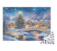 Winter Scene 1000 Pezzi Puzzles Recycled Christmas Village Puzzle per Anziani Puzzle Game Props per la Famiglia e gli Amici Compleanni Grande Regalo 38x26cm/1000pcs