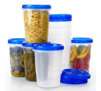 Winter Shore Contenitori Plastica Alimenti con Coperchi (Set da 10) - Porta Alimenti Ermetico Senza BPA per Minestre e Altro - Meal Prep Kit - Contenitori Congelatore Impilabili e a Prova di Perdite