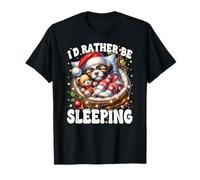 Winter Sleep Shih Tzu for Women Men ID Rather Be Sleeping Maglietta