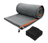 Winter Sleeping Bag Ultralight Polar Fleece Liner Warm Camping Blanket Cold Weather Tent Bed Travel Sheets(GREY)