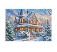 Winter Snow Cabin Christmas Tree Festive Holiday Puzzle 300 Pezzi Rompicapo Per Coppie Innamorate Attività Condivisa Rilassamento E Complicità Regalo Per San Valentino 300 PCS