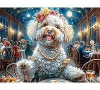 Winter Snow Scene Cute Bichon Frise Rompicapo 1000 Pezzi Lago Di Como Per Adulti Radiant Whimsical Menagerie Cartone Opaco Incastro Perfetto Per Regalo Di Compleanno Da Passatempo Qualità Premium 1000