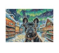 Winter Snow Scene Cute Black Dog Puzzle 1000 Pezzi Per Adulti Splendid Celestial Critters in Cartone Rigido 3D Panoramico Per Viaggi E Vacanze Miglioramento Concentrazione Edizione Esclusiva Qualità 3