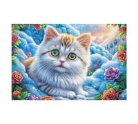 Winter Snow White Cat Puzzle 1000 Pezzi Rilassamento Per Adulti Frost Flora Sill Rompicapo Pressione Ridotta Giochi Da Tavolo Solo O in Gruppo Regalo Amico E Colleghi 1000 PCS