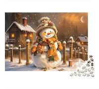 Winter Snowman Scene 1000 Pezzi Cartolina Premium Puzzle Fai Da Te Per Bambini Principianti Sfida Del Gioco Educativo Sollievo Dello Stress 52x38cm/1000pcs