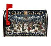 Winter Solstice Mystical Quote Maypole - Copertine magnetiche per cassetta | Arte celeste, copertura per cassetta postale, scena della foresta invernale, tema mistico, decorazione per esterni
