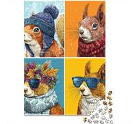 Winter Squirrel Collection Jigsaw Puzzle Impossibili 1000Pcs Decorazione Per La Casa. Rilassamento E Intelligence Per Adulti E Ragazzi Da 14 Anni 38x26cm/1000pcs