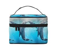 Winter The Delphin - Borsa cosmetica portatile impermeabile di grande capacità, 23 x 17 x 16 cm, per viaggi, sport all'aria aperta, regalo di nozze, Nero , Taglia unica
