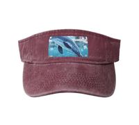 Winter The Dolphin Black Pattern Hollow Sun Hat - Cappello da sole traspirante ad asciugatura rapida, Rosso, taglia unica