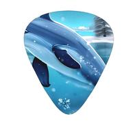 Winter the Dolphin - Confezione da 12 plettri assortiti in celluloide, spessore 0,46 mm, 0,71 mm, 0,96 mm, medi, sottili, pesanti, in celluloide, per chitarra acustica elettrica e ukulele