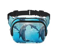 Winter The Dolphin - Marsupio unisex regolabile, quadrato, a doppio strato, per attività all'aperto, viaggi, corsa, escursionismo, Nero , Taglia unica