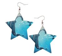 Winter the Dolphin - Orecchini da donna alla moda, orecchini pendenti celesti, gioielli a forma di stella per un versatile, One Size, Pelle