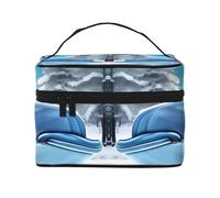 Winter The Dolphin - Trousse da viaggio per cosmetici da viaggio per uomini e donne, adatta per articoli da toeletta, Nero , Taglia unica