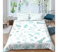 winter-themed-copripiumino morbida microfibra Set di 3 Pezzi stampa 3D con cerniera light-blue-fantasy-style Set Di Copripiumino incluso federe aiosa morbida for adolescenti Super king（260x220cm）