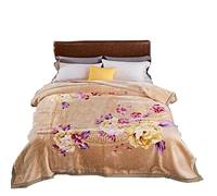 Winter Thick Double-Layer Raschel Blanket Wedding Red Double Happiness Coral Fleece Warm Blanket Dowry Blanket (Color : A Size : 200 * 230cm)