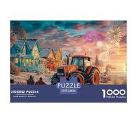 Winter Tractor Scene Strong Cardboard Material Rustic Farm Celebration Style Fun Interactive Activity, Ideal Gift for Birthdays And Festival Celebrations 38x26cm/1000pcs